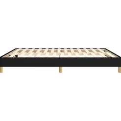 Cadre de lit sans matelas noir 180x200 cm tissu