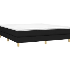 Cadre de lit sans matelas noir 180x200 cm tissu