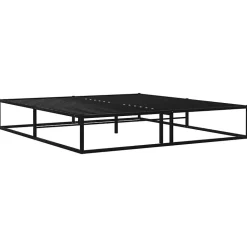Cadre de lit sans matelas noir métal 160x200 cm