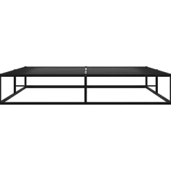 Cadre de lit sans matelas noir métal 160x200 cm