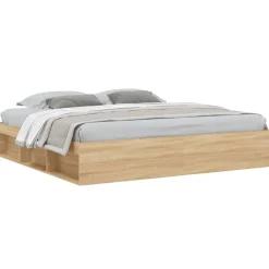 Cadre de lit sans matelas chêne sonoma 200x200 cm
