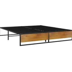 Cadre de lit sans matelas noir métal 160x200 cm