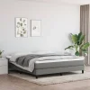Cadre de lit sans matelas gris foncé 160x200 cm tissu