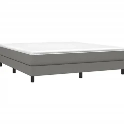 Cadre de lit sans matelas gris foncé 160x200 cm tissu