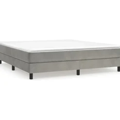Cadre de lit sans matelas gris clair 180x200 cm velours