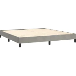 Cadre de lit sans matelas gris clair 180x200 cm velours