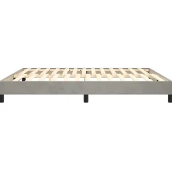 Cadre de lit sans matelas gris clair 180x200 cm velours