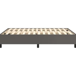 Cadre de lit sans matelas gris 140x190 cm similicuir