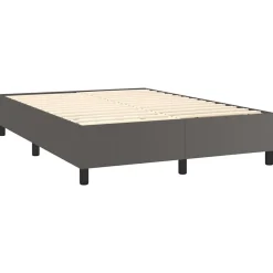 Cadre de lit sans matelas gris 140x190 cm similicuir