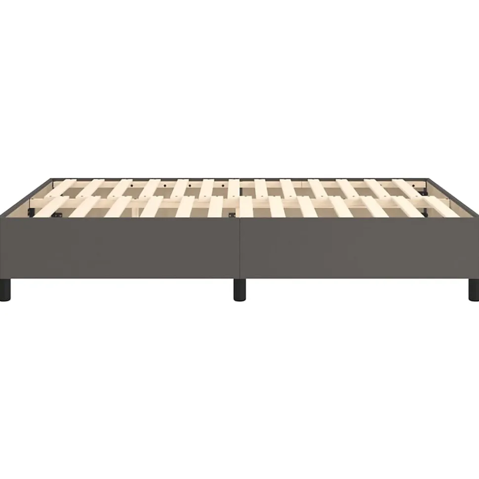 Cadre de lit sans matelas gris 140x190 cm similicuir