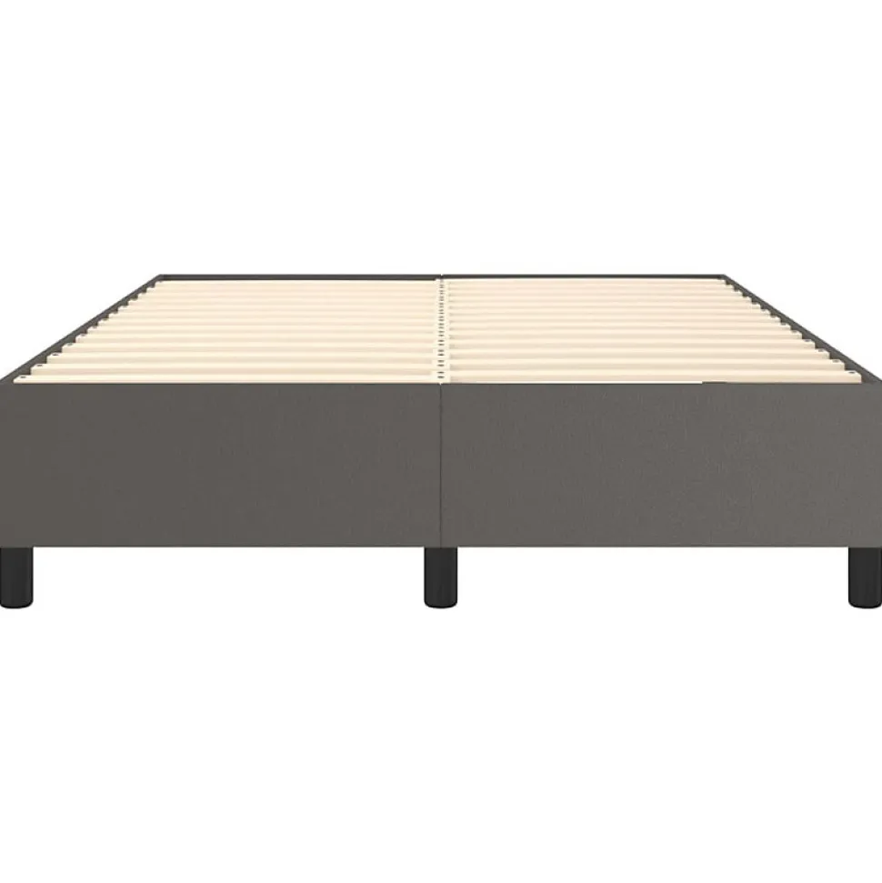 Cadre de lit sans matelas gris 140x190 cm similicuir