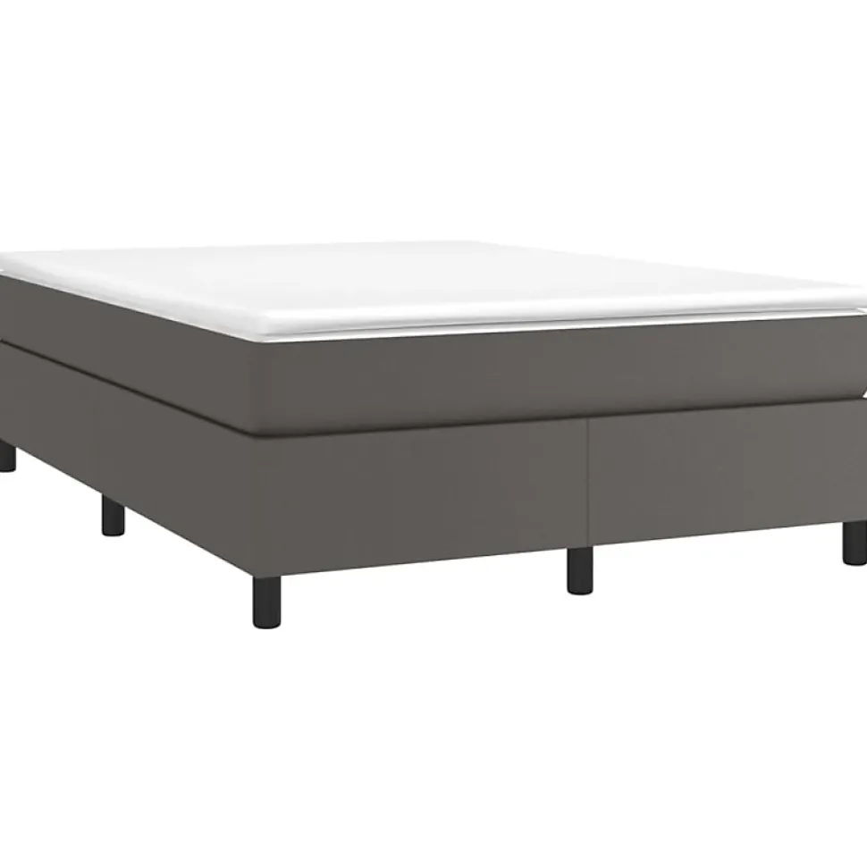 Cadre de lit sans matelas gris 140x190 cm similicuir