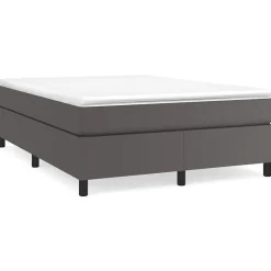 Cadre de lit sans matelas gris 140x190 cm similicuir