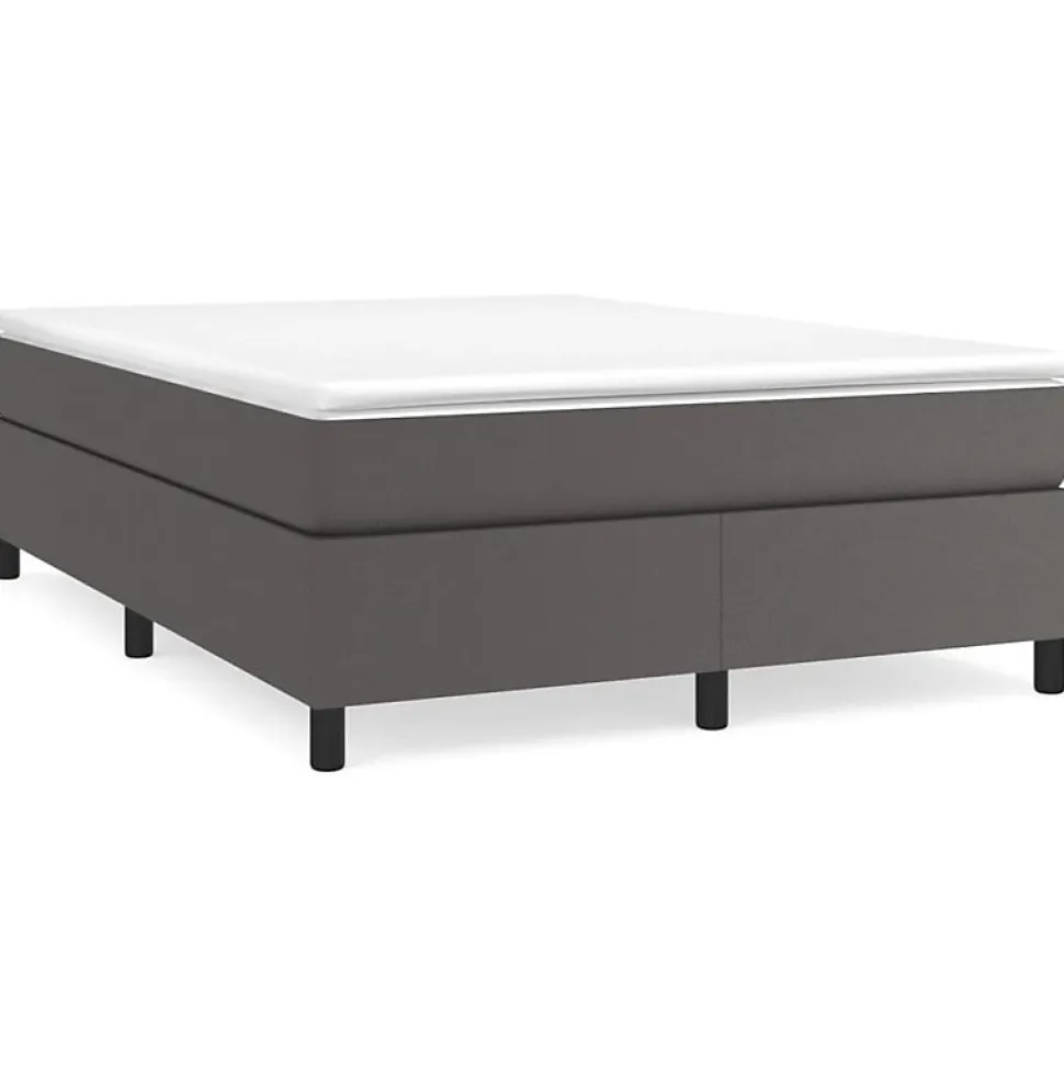 Cadre de lit sans matelas gris 140x190 cm similicuir