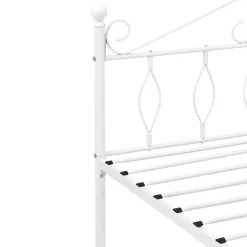 Cadre de Lit Simple Apolda en Métal 120 x 200 cm Blanc Mat en.casa