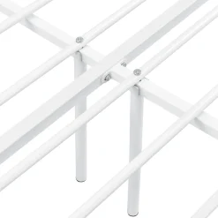 Cadre de Lit Simple Apolda en Métal 120 x 200 cm Blanc Mat en.casa