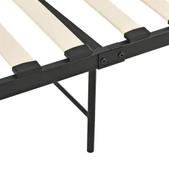 Cadre de Lit Simple Falun Acier Laqué 90 x 200 cm Noir Mat en.casa