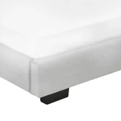 Cadre de Lit Simple Masari Rembourré avec Similicuir Blanc 200 x 90 cm Corium