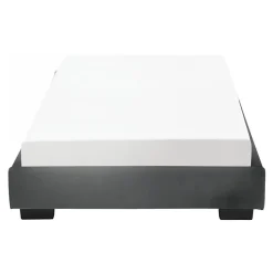 Cadre de Lit Simple Masari Rembourré avec Similicuir Noir 200 x 90 cm Corium