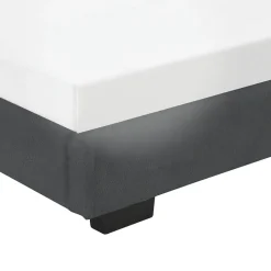 Cadre de Lit Simple Masari Rembourré avec Similicuir Noir 200 x 90 cm Corium