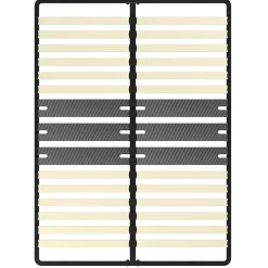 Cadre lattes 140x190 cm, 2x15 Lattes Peuplier Naturel