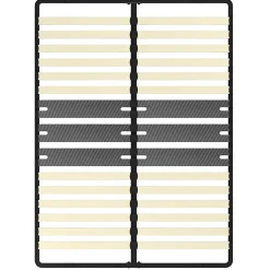 Cadre lattes 160x200 cm, 2x15 Lattes Peuplier Naturel