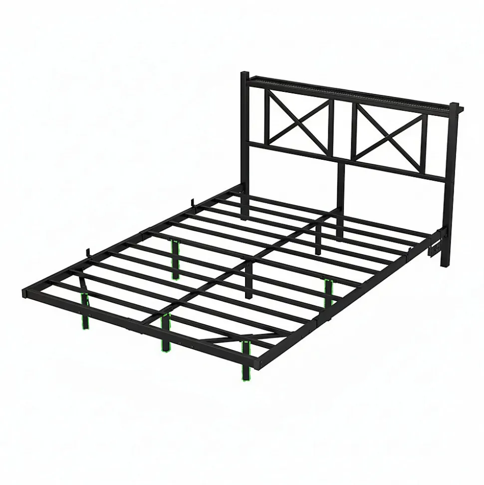 Cadre lit double LED 140x200 cm, tête de lit, suspendu, montage facile