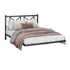 Cadre lit double LED 140x200 cm, tête de lit, suspendu, montage facile