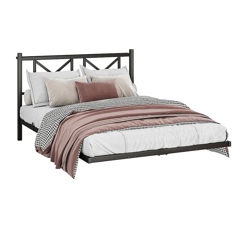 Cadre lit double LED 140x200 cm, tête de lit, suspendu, montage facile