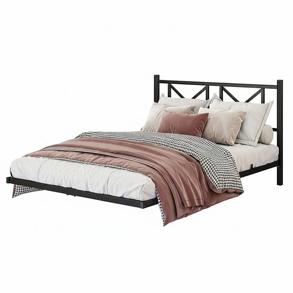 Cadre lit double LED 140x200 cm, tête de lit, suspendu, montage facile