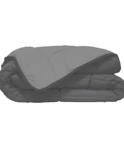 CALGARY Couette chaude Microfibre 400g/m² Acier & Argent 240x260cm