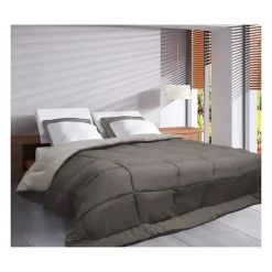 CALGARY Couette chaude Microfibre 400g/m² Taupe & Lin 220x240cm