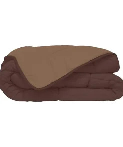 CALGARY Couette chaude Microfibre 400g/m² Choco & Moka 200x200cm