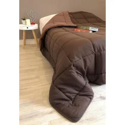 CALGARY Couette chaude Microfibre 400g/m² Choco & Moka 200x200cm