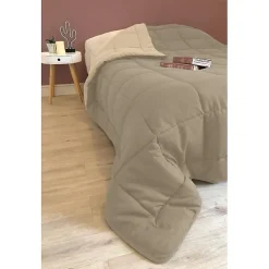 CALGARY Couette chaude Microfibre 400g/m² Taupe & Lin 240x260cm