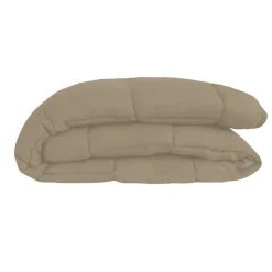 CALGARY Couette chaude Microfibre 400g/m² Taupe & Lin 240x260cm