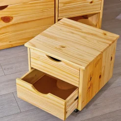 CALI - Lit 140x200cm multi-rangement Bois Massif