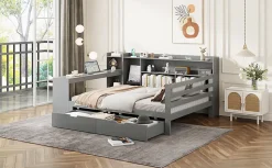 Canapé 3 places convertible 200x90x85 cm avec coffre de rangement en tissu, dossier réglable et design contemporain