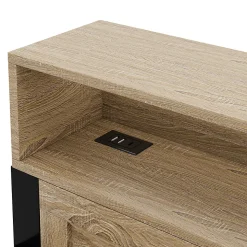 Canapé-lit en métal 90x200cm - Avec lit gigogne - 3 tiroirs et 3 étagères - LED et port USB - Noir (sans matelas)