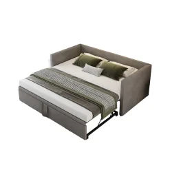 Canapé-lit Extensible 90/180 X 200 Cm Avec Sommier à Lattes,canapé Lit 2 Places,velours, Gris