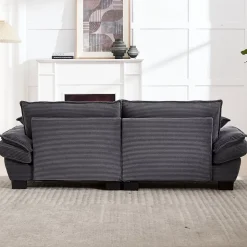 Canapé-lit pliant 2 places Gris foncé, design moderne, matelas intégré, idéal pour salon et bureau