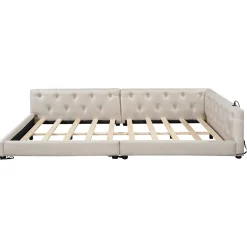 Canapé-lit 140x190 cm convertible clic-clac avec coffre de rangement en tissu gris, design contemporain