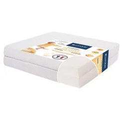 CANDIDE Matelas Pliant 2 Parties Ecru - 60x120 cm