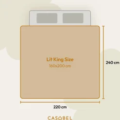 CASABEL Couette Sherpa 220x240 cm 450 gsm Reversible Face Sherpa ou Microfibre Respirante Thermoregulative Lavable