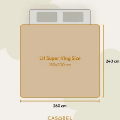 CASABEL Couette 240x260 cm Hiver Légère, 450 GSM Microfibre Douce et Respirante, Thermorégulatrice, Lavable, Pour Lit 2 Personnes