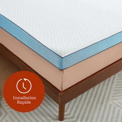 CASABEL Surmatelas 140 x 190 cm Mémoire de Forme - 7 cm d'épaisseur - Confort Moelleux ou Tonique, Double Face avec Housse Respira