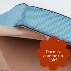 CASABEL Surmatelas 140 x 190 cm Mémoire de Forme - 7 cm d'épaisseur - Confort Moelleux ou Tonique, Double Face avec Housse Respira
