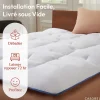 CASABEL surmatelas enveloppant 90x190 cm en microfibre respirante, ultra moelleux, anti-acariens, avec liseré bleu