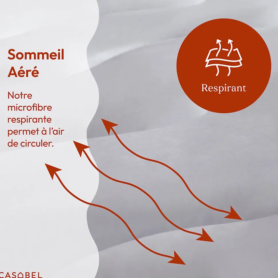 CASABEL Surmatelas 90x190 cm en Microfibre Rerspirante, Ultra Moelleux, Anti-Acariens, Liseré Gris, Idéal Matelas 2 places