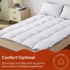 CASABEL Surmatelas 120x195 cm 600gsm Extra Moelleux Microfibre Respirante Matelassage Confort 4 Elastiques d Angle